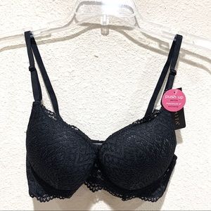 Maximum Black Lace Push-ups Bras